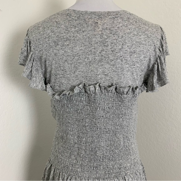Rebecca Taylor Smocked Ruffle Flax Rayon Jersey Top Stretch Jersey Size Large - Picture 6 of 16